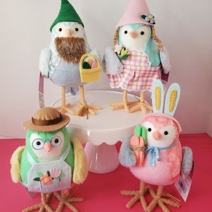 Target Spritz 6" Fabric Felt Birds Spring Garden & Gnome Easter Set of 4 2023